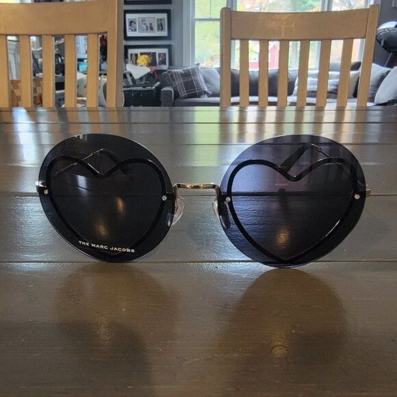 Marc Jacobs Round Shape 59MM  Acetate Sunglasses With Gold Hearts For Wo… main image 5